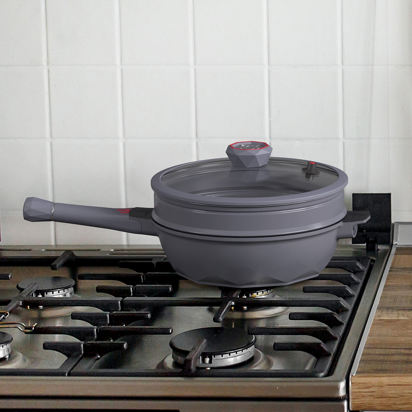 Large Nonstick Wok - 5 Quart Deep Pan with Lid and Steamer for Perfect Stir-Frying