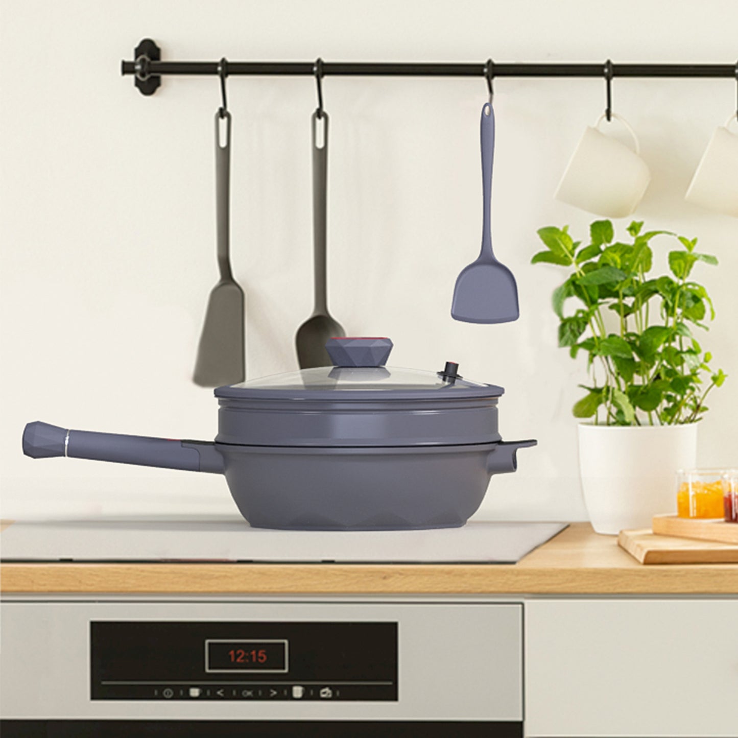 Large Nonstick Wok - 5 Quart Deep Pan with Lid and Steamer for Perfect Stir-Frying