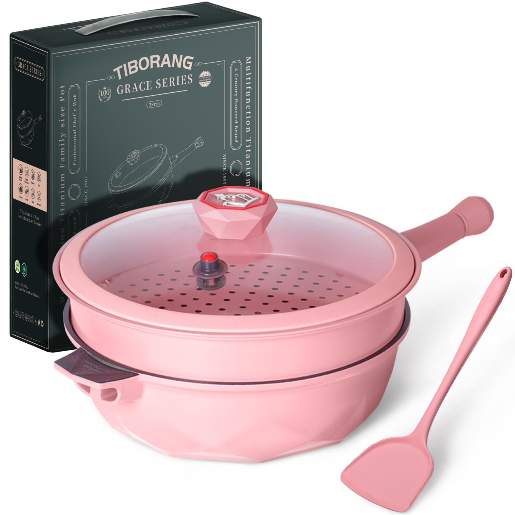 Tiborang - TIBORANG 11 inches Pink Nonstick 7in1 Multipurpose Pan – Talin  Market World Food Fare