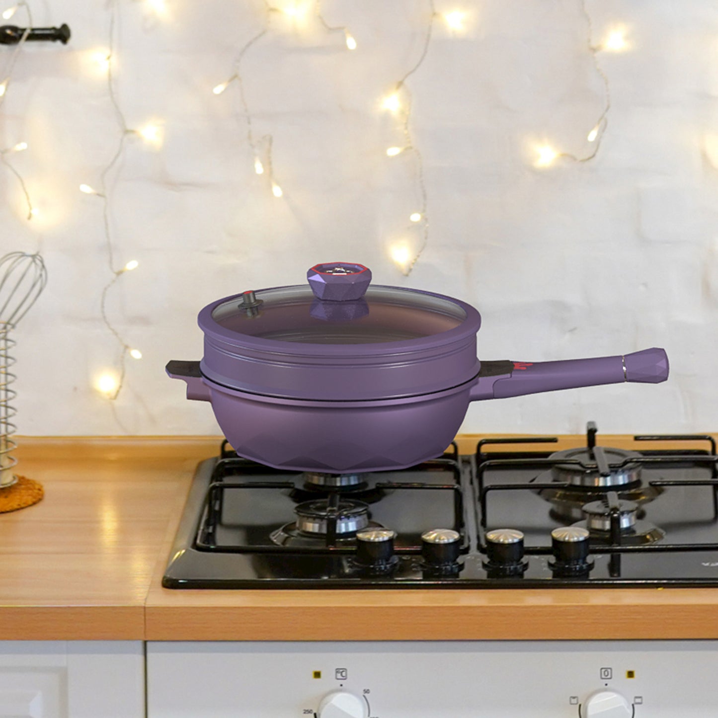 Large Nonstick Wok - 5 Quart Deep Pan with Lid and Steamer for Perfect Stir-Frying