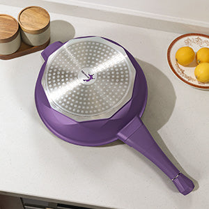 Large Nonstick Wok - 5 Quart Deep Pan with Lid and Steamer for Perfect Stir-Frying