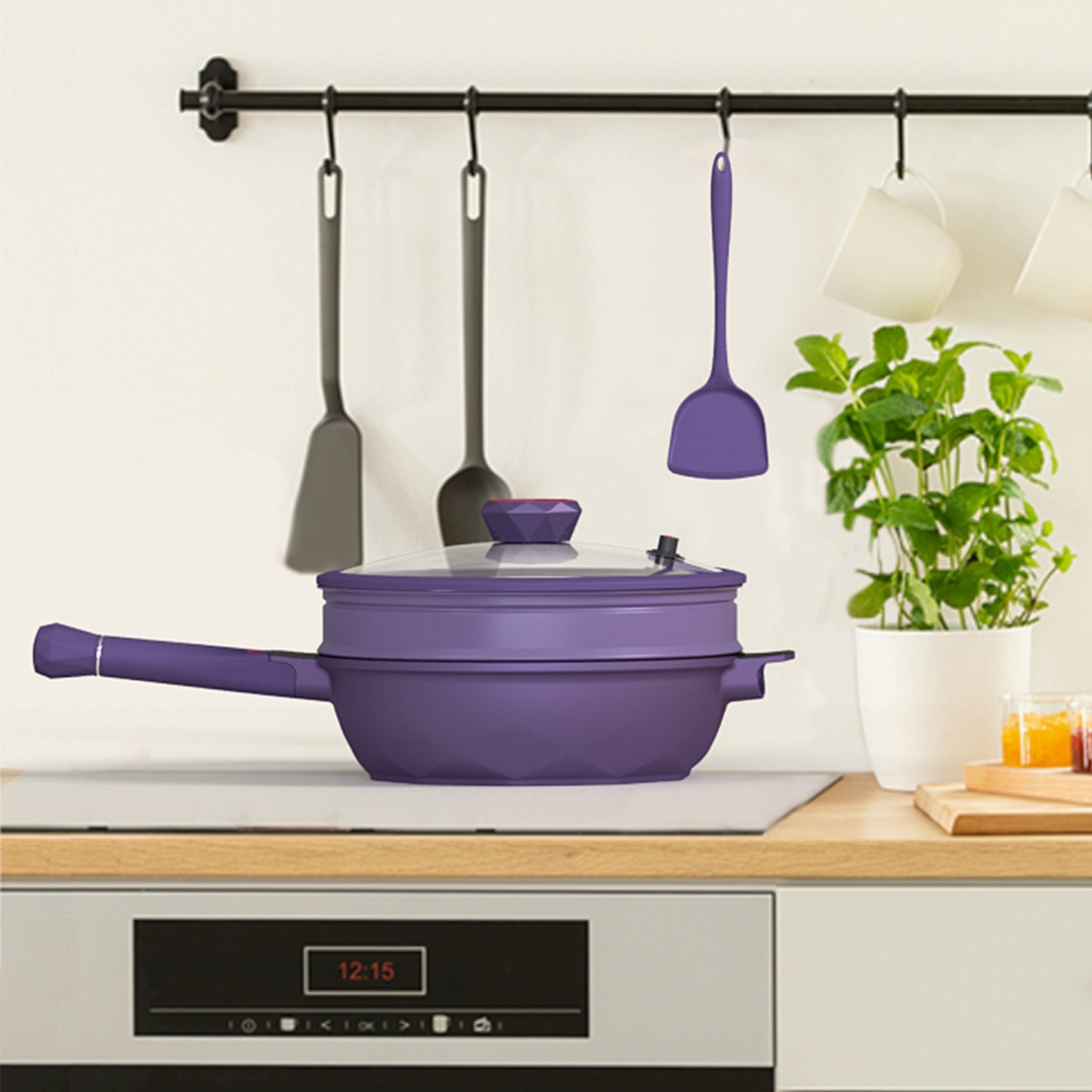 Large Nonstick Wok - 5 Quart Deep Pan with Lid and Steamer for Perfect Stir-Frying