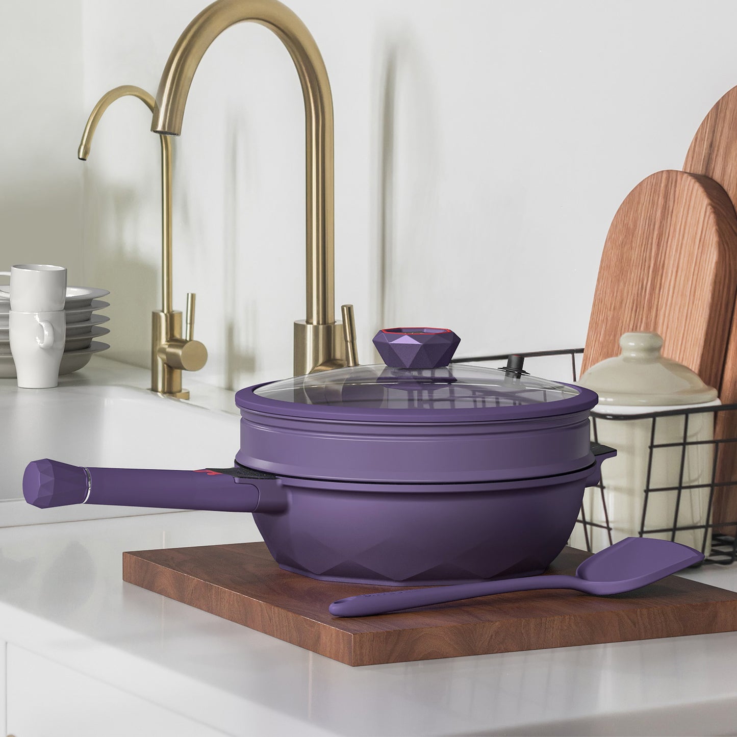 Large Nonstick Wok - 5 Quart Deep Pan with Lid and Steamer for Perfect Stir-Frying